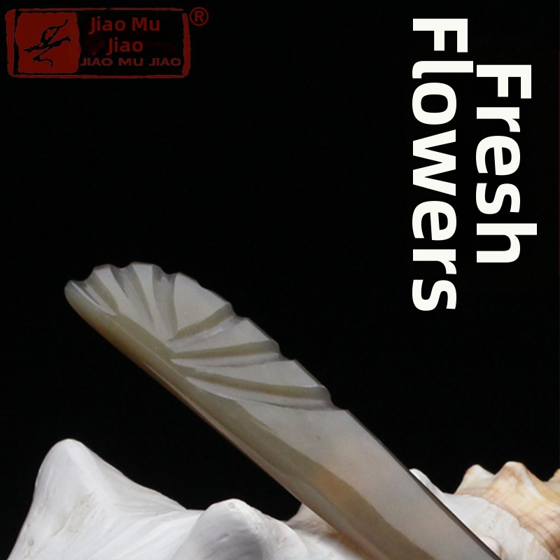 Щипка за коса от рог на як, ръчно издялана в етнически стил за дами, класическа