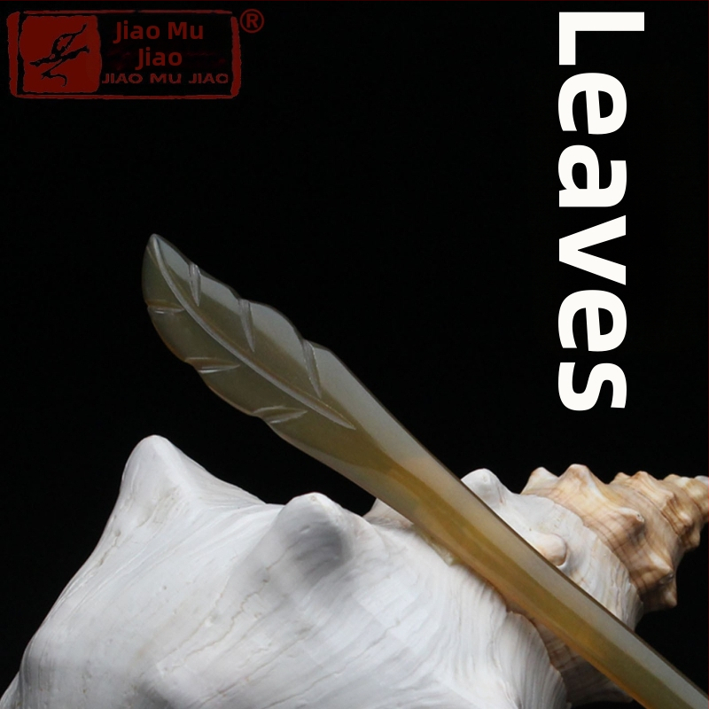 Щипка за коса от рог на як, ръчно издялана в етнически стил за дами, класическа