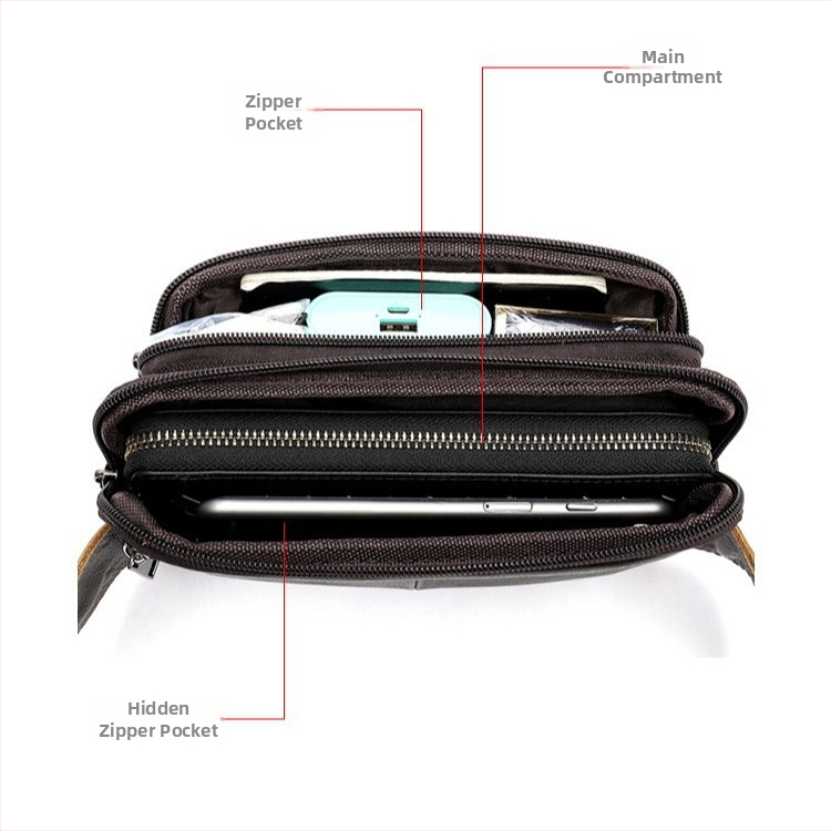 Pánska bedrová taška z pravej kože, prvý vrstva hovädzej kože, vodotesná a odolná voči opotrebeniu, model 8966/8977