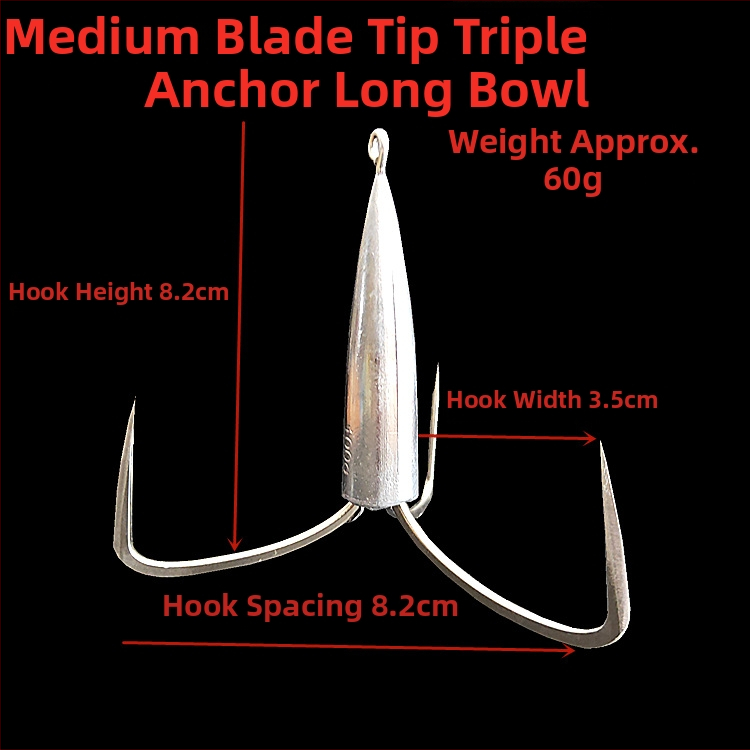 Cârlig de pescuit cu greutate din plumb de tip ancoră — Integrity Hook; origine Wuhu, Anhui; ambalaj 1000 buc.; loc de pescuit: râu; tip cârlig: anchor fish