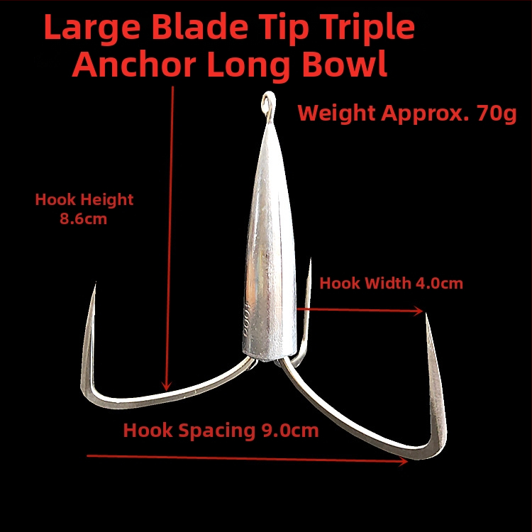 Cârlig de pescuit cu greutate din plumb de tip ancoră — Integrity Hook; origine Wuhu, Anhui; ambalaj 1000 buc.; loc de pescuit: râu; tip cârlig: anchor fish