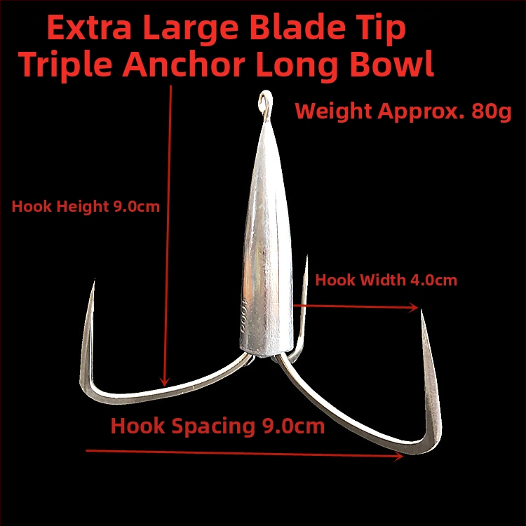 Cârlig de pescuit cu greutate din plumb de tip ancoră — Integrity Hook; origine Wuhu, Anhui; ambalaj 1000 buc.; loc de pescuit: râu; tip cârlig: anchor fish