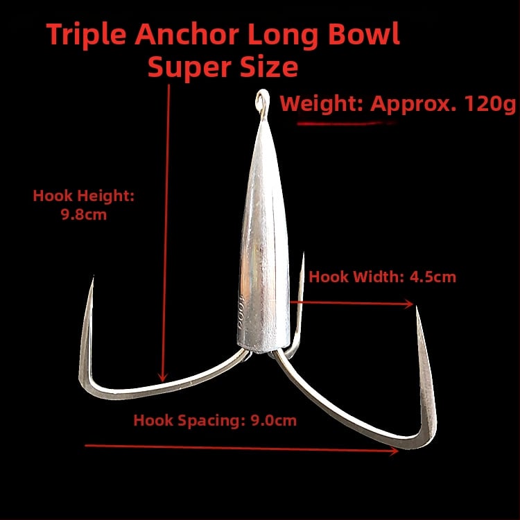 Cârlig de pescuit cu greutate din plumb de tip ancoră — Integrity Hook; origine Wuhu, Anhui; ambalaj 1000 buc.; loc de pescuit: râu; tip cârlig: anchor fish