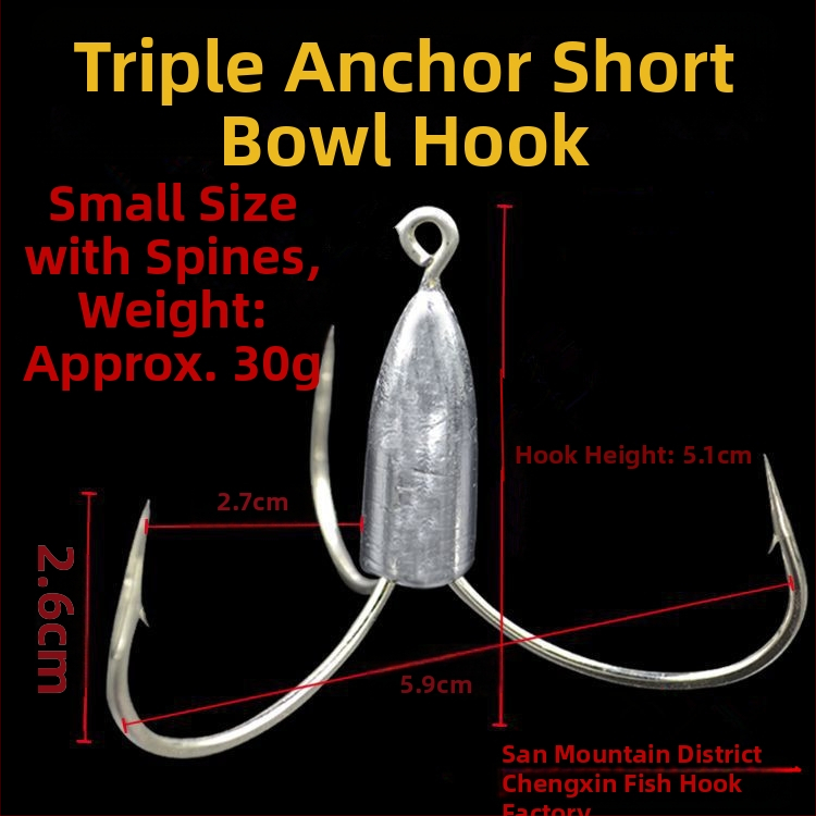 Cârlig de pescuit cu greutate din plumb de tip ancoră — Integrity Hook; origine Wuhu, Anhui; ambalaj 1000 buc.; loc de pescuit: râu; tip cârlig: anchor fish