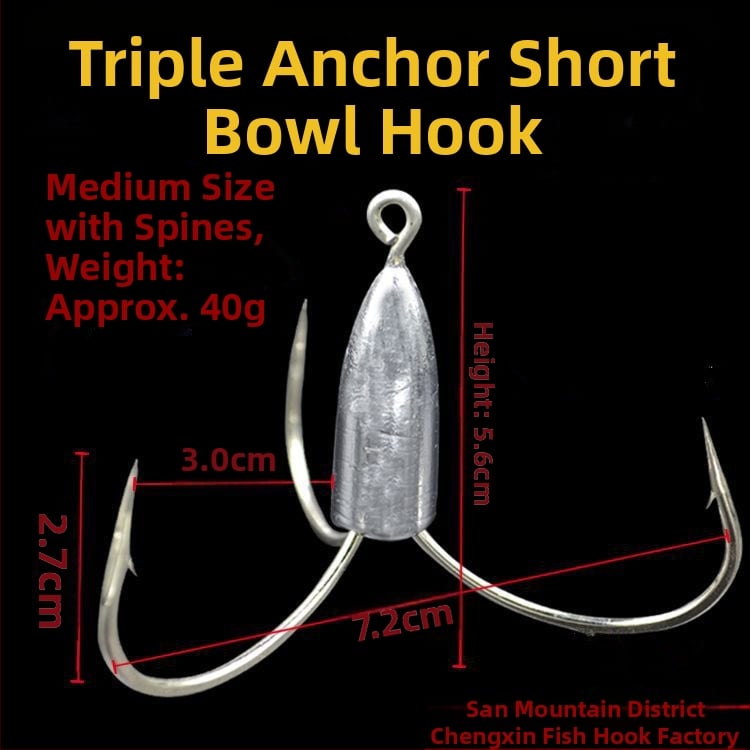 Cârlig de pescuit cu greutate din plumb de tip ancoră — Integrity Hook; origine Wuhu, Anhui; ambalaj 1000 buc.; loc de pescuit: râu; tip cârlig: anchor fish
