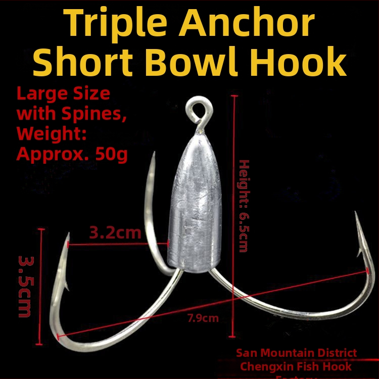 Cârlig de pescuit cu greutate din plumb de tip ancoră — Integrity Hook; origine Wuhu, Anhui; ambalaj 1000 buc.; loc de pescuit: râu; tip cârlig: anchor fish