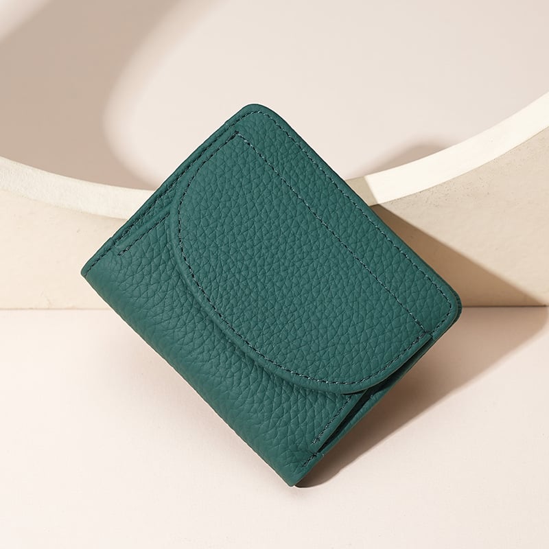 Portofel femei din piele naturală cu protecție RFID, model lychee, stil japonez, ultraușor, căptușeală din microfibră, compartimente extensibile