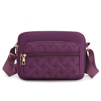 Casual torba za mame od Oxford tkanine, kompaktna kvadratna crossbody torba sa zipom i unutarnjim džepom, gradski jednostavan stil
