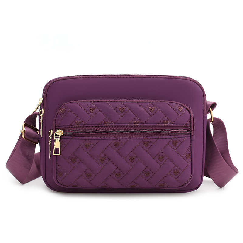 Casual torba za mame od Oxford tkanine, kompaktna kvadratna crossbody torba sa zipom i unutarnjim džepom, gradski jednostavan stil