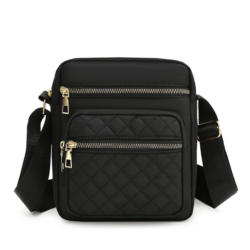 Casual torba za mame od Oxford tkanine, kompaktna kvadratna crossbody torba sa zipom i unutarnjim džepom, gradski jednostavan stil