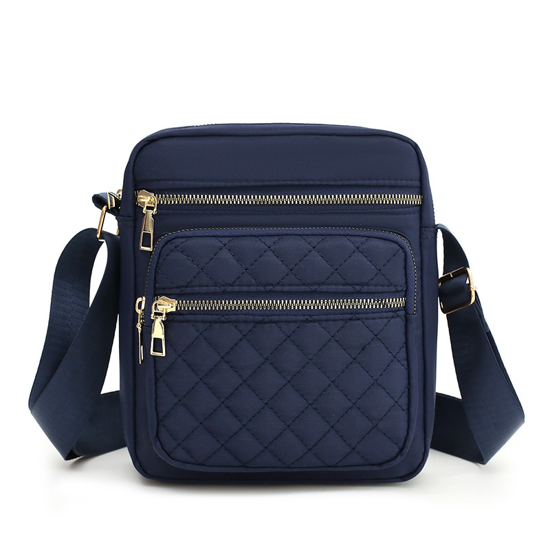 Casual torba za mame od Oxford tkanine, kompaktna kvadratna crossbody torba sa zipom i unutarnjim džepom, gradski jednostavan stil