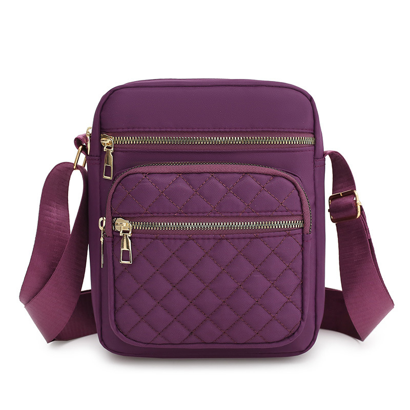 Casual torba za mame od Oxford tkanine, kompaktna kvadratna crossbody torba sa zipom i unutarnjim džepom, gradski jednostavan stil
