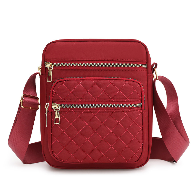 Casual torba za mame od Oxford tkanine, kompaktna kvadratna crossbody torba sa zipom i unutarnjim džepom, gradski jednostavan stil