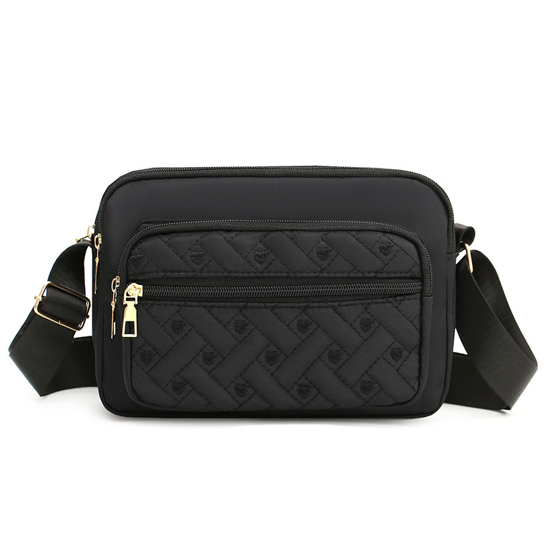 Casual torba za mame od Oxford tkanine, kompaktna kvadratna crossbody torba sa zipom i unutarnjim džepom, gradski jednostavan stil