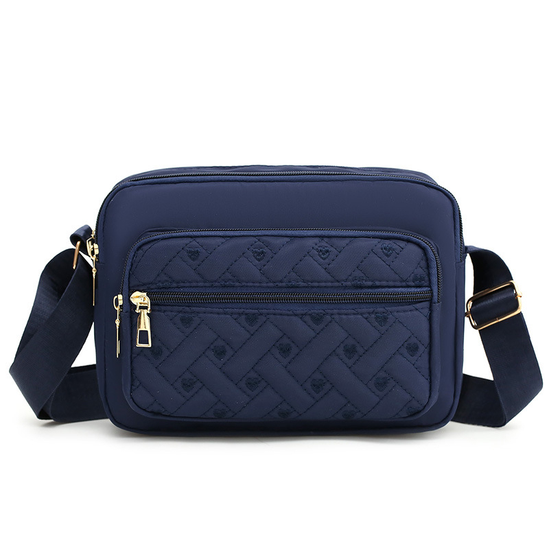 Casual torba za mame od Oxford tkanine, kompaktna kvadratna crossbody torba sa zipom i unutarnjim džepom, gradski jednostavan stil