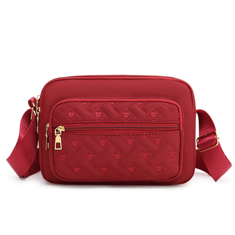 Casual torba za mame od Oxford tkanine, kompaktna kvadratna crossbody torba sa zipom i unutarnjim džepom, gradski jednostavan stil