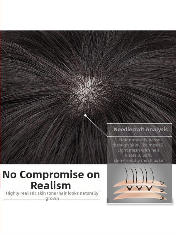 Blok náhrady vlasov na temene s ofinou typu fringe, vlasy z vysokoteplotných vlákien, bez tepelného farbenia, vhodné pre všetky odtiene pleti