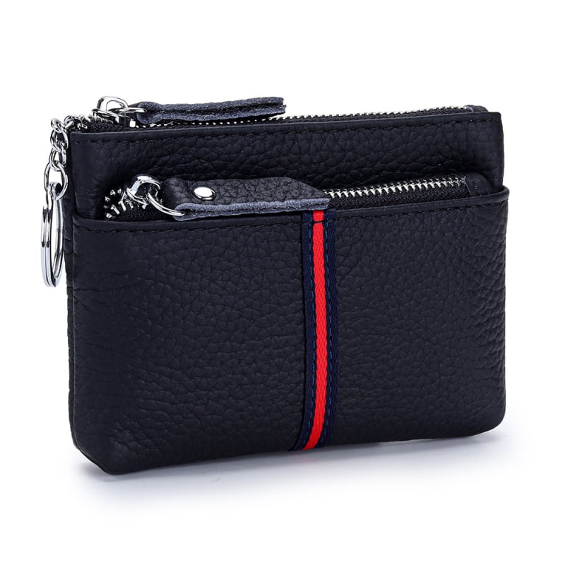 Portofel pentru monede din piele naturală, mini, compact, unisex, compartiment pentru carduri, piele de vițel primă, căptușeală poliester, model vară 2025