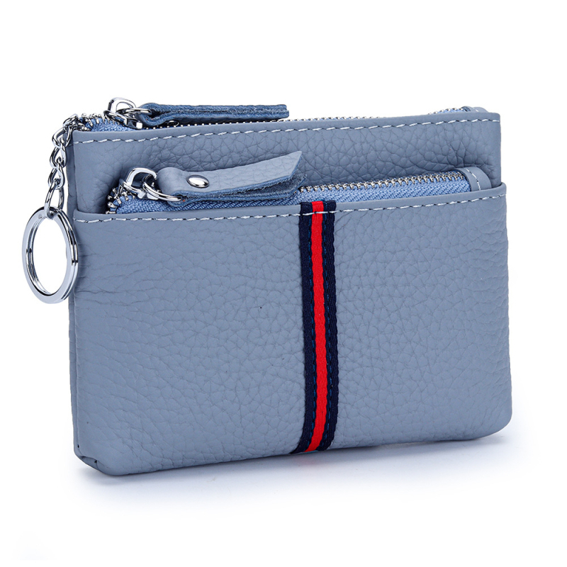 Portofel pentru monede din piele naturală, mini, compact, unisex, compartiment pentru carduri, piele de vițel primă, căptușeală poliester, model vară 2025