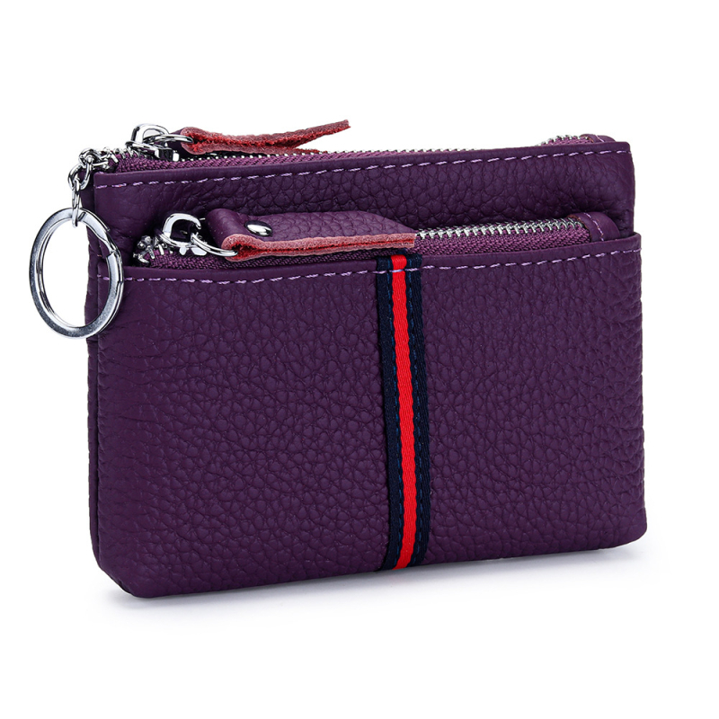 Portofel pentru monede din piele naturală, mini, compact, unisex, compartiment pentru carduri, piele de vițel primă, căptușeală poliester, model vară 2025