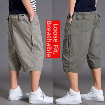 Ανδρικά cropped βαμβακερά παντελόνια με ίσιο κόψιμο, υψηλή μέση, ζώνη, κλείσιμο με κορδόνι