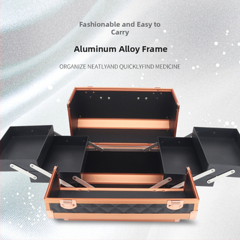 Parkerville козметична кутия за съхранение с ключалка, портативна, голям капацитет, многослойна разделителна система, метален корпус, колела