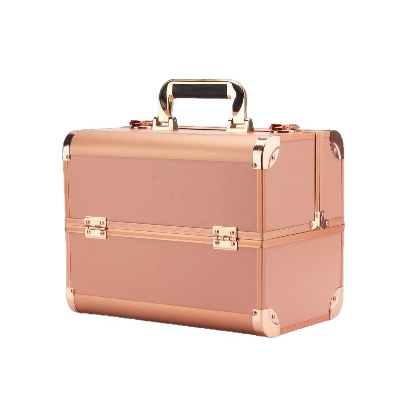 Parkerville козметична кутия за съхранение с ключалка, портативна, голям капацитет, многослойна разделителна система, метален корпус, колела