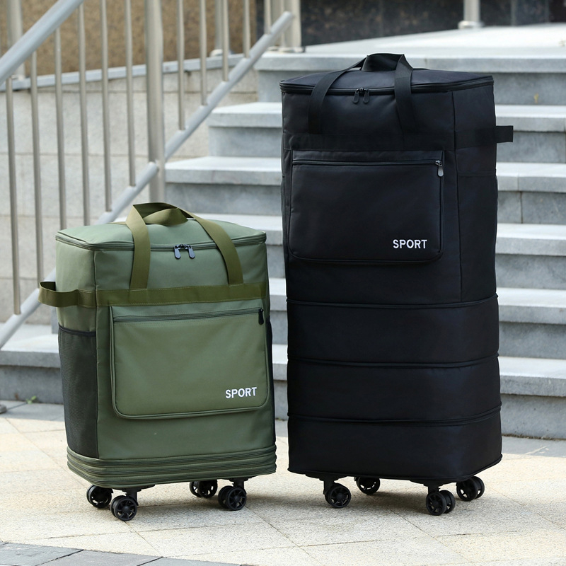 Skladacia kufrová taška s kolieskami, s rukoväťou a ramenným popruhom, extrémny objem na cestovanie (Objem: 56–75 L; Materiál: Oxfordová tkanina; Funkcie: dýcha, vodeodolná, ultra ľahká; Značka: Bohao; Pohlavie: Unisex)