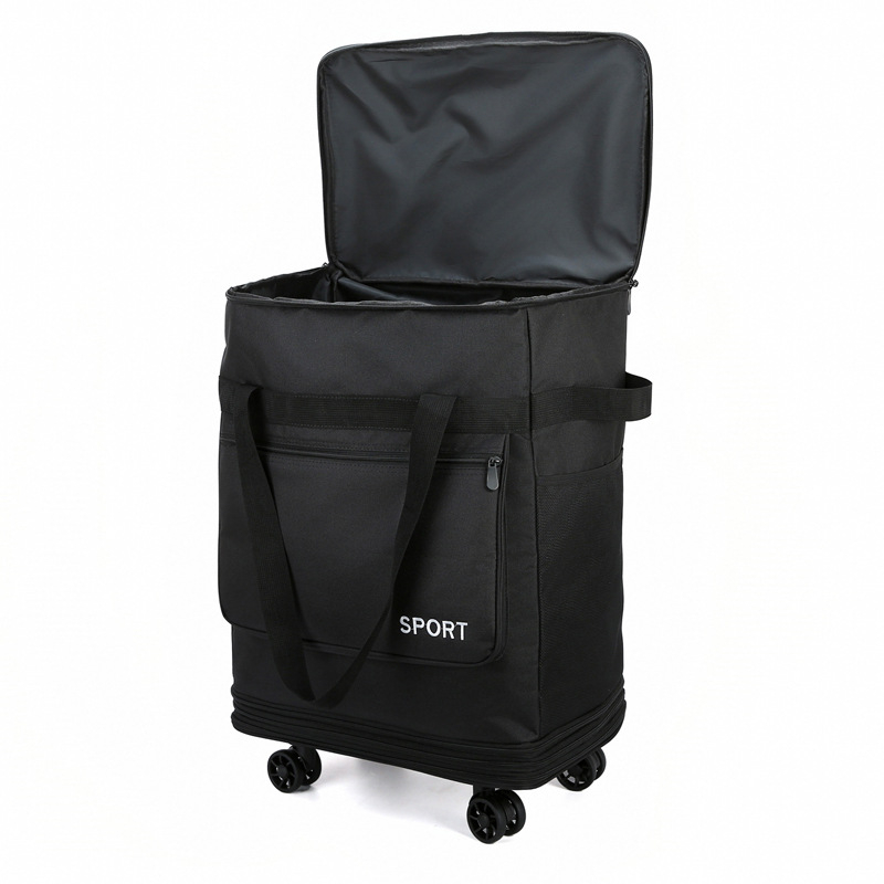 Skladacia kufrová taška s kolieskami, s rukoväťou a ramenným popruhom, extrémny objem na cestovanie (Objem: 56–75 L; Materiál: Oxfordová tkanina; Funkcie: dýcha, vodeodolná, ultra ľahká; Značka: Bohao; Pohlavie: Unisex)