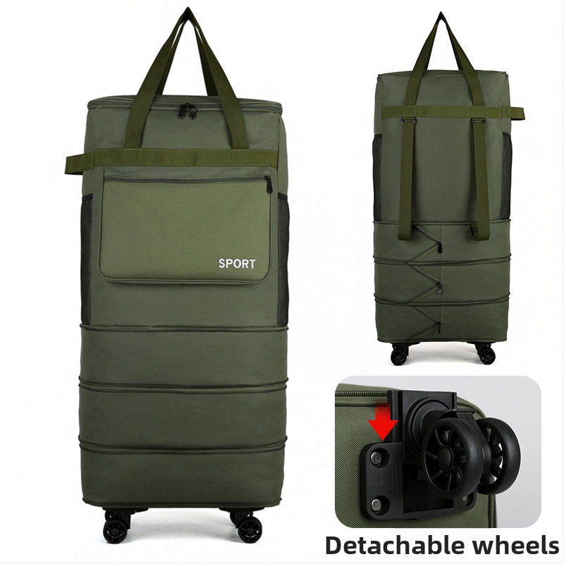 Skladacia kufrová taška s kolieskami, s rukoväťou a ramenným popruhom, extrémny objem na cestovanie (Objem: 56–75 L; Materiál: Oxfordová tkanina; Funkcie: dýcha, vodeodolná, ultra ľahká; Značka: Bohao; Pohlavie: Unisex)