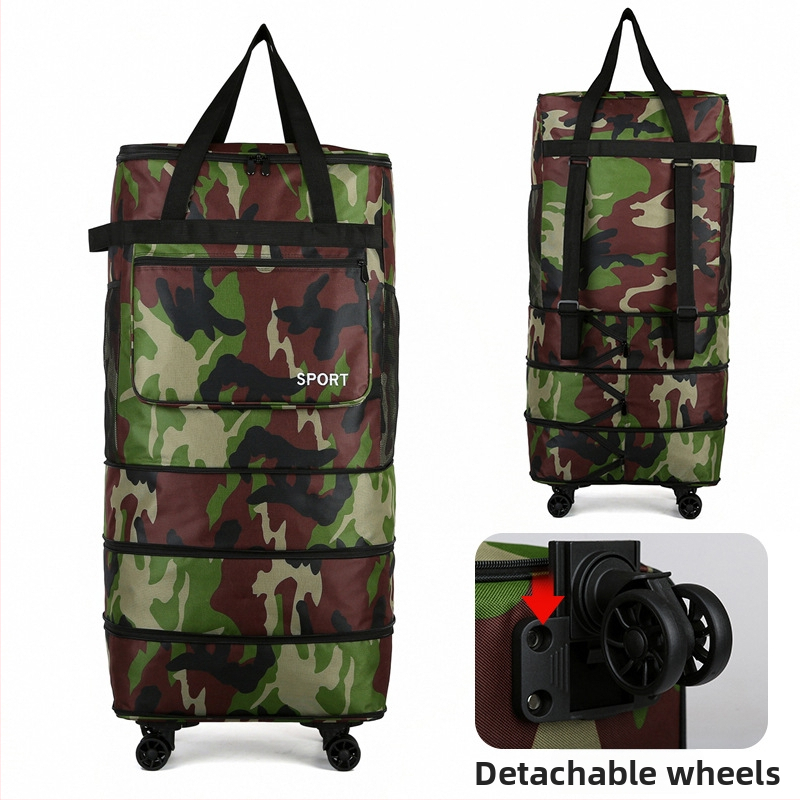 Skladacia kufrová taška s kolieskami, s rukoväťou a ramenným popruhom, extrémny objem na cestovanie (Objem: 56–75 L; Materiál: Oxfordová tkanina; Funkcie: dýcha, vodeodolná, ultra ľahká; Značka: Bohao; Pohlavie: Unisex)