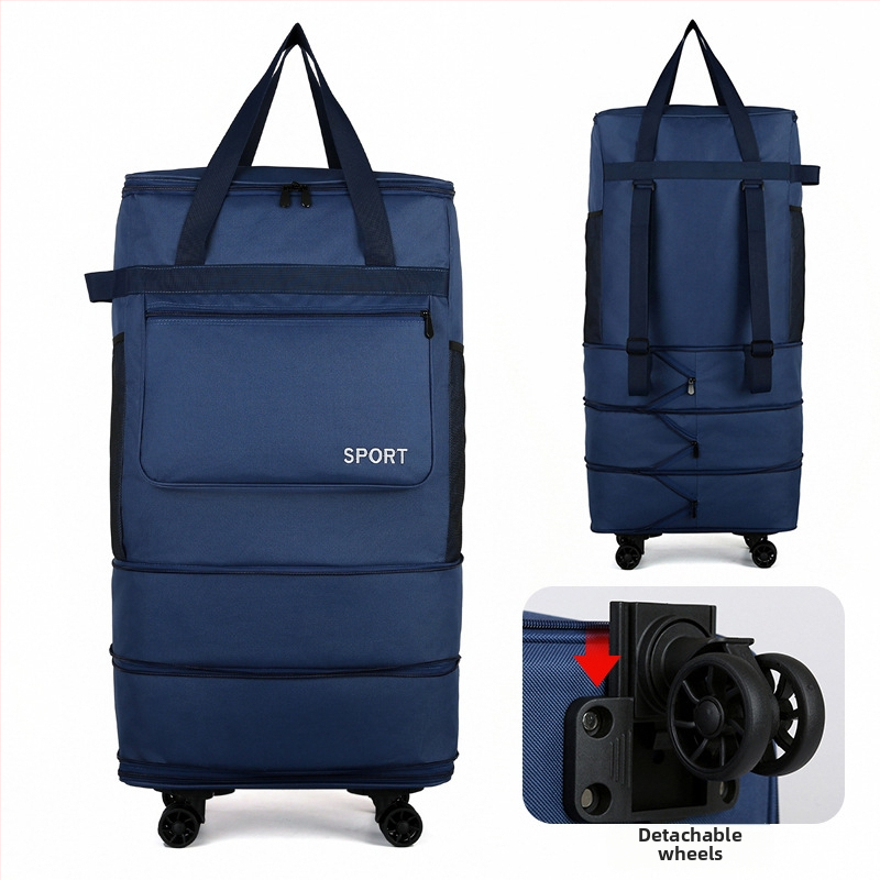 Skladacia kufrová taška s kolieskami, s rukoväťou a ramenným popruhom, extrémny objem na cestovanie (Objem: 56–75 L; Materiál: Oxfordová tkanina; Funkcie: dýcha, vodeodolná, ultra ľahká; Značka: Bohao; Pohlavie: Unisex)