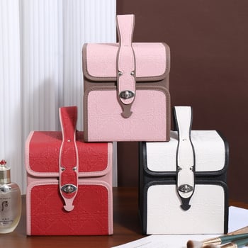 Козметична кутия за съхранение, сгъваема и преносима, голям капацитет; материал PC; тегло 1,2 кг; разширителен слой: да; метод на отваряне: заключваща закопчалка; колела: въртящи се във всички посоки.