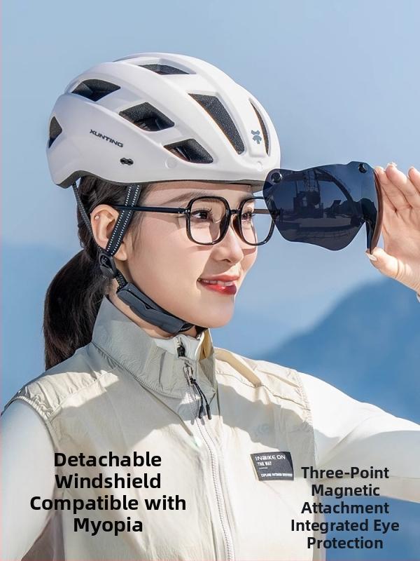 Kerékpáros sisak integrált szemüveggel, uniszex, EPS, légáteresztő fél sisak ZX21