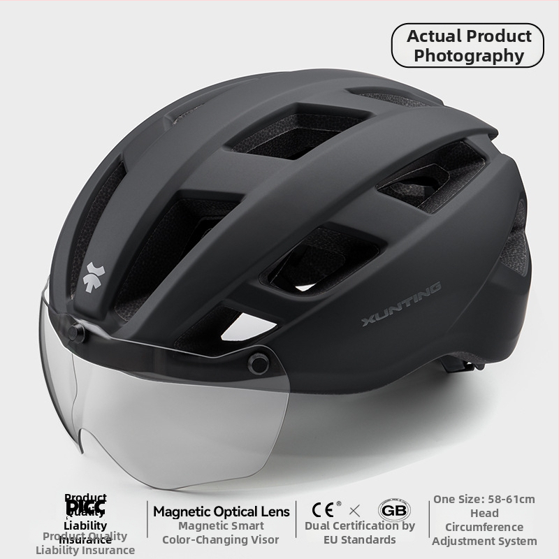 Kerékpáros sisak integrált szemüveggel, uniszex, EPS, légáteresztő fél sisak ZX21