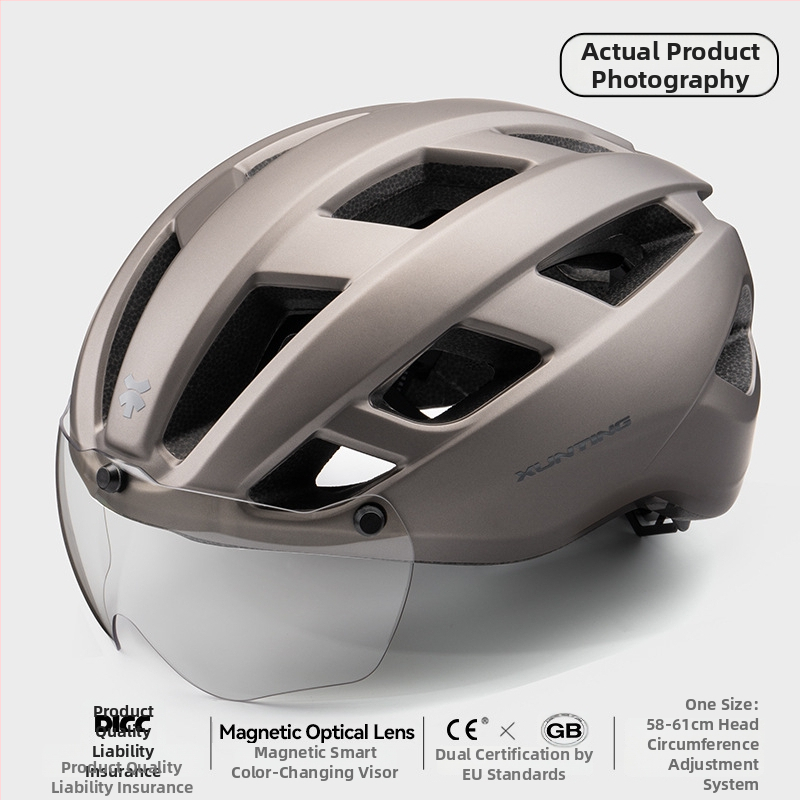 Kerékpáros sisak integrált szemüveggel, uniszex, EPS, légáteresztő fél sisak ZX21