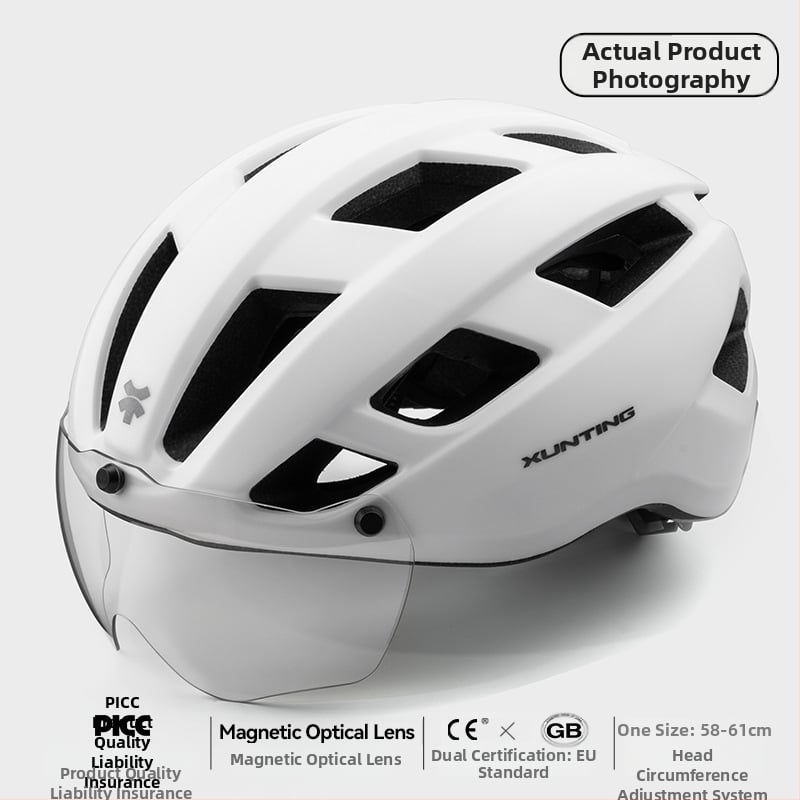 Kerékpáros sisak integrált szemüveggel, uniszex, EPS, légáteresztő fél sisak ZX21