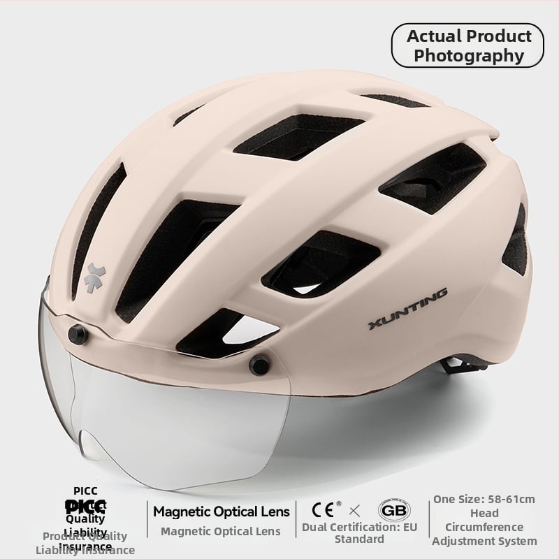 Kerékpáros sisak integrált szemüveggel, uniszex, EPS, légáteresztő fél sisak ZX21