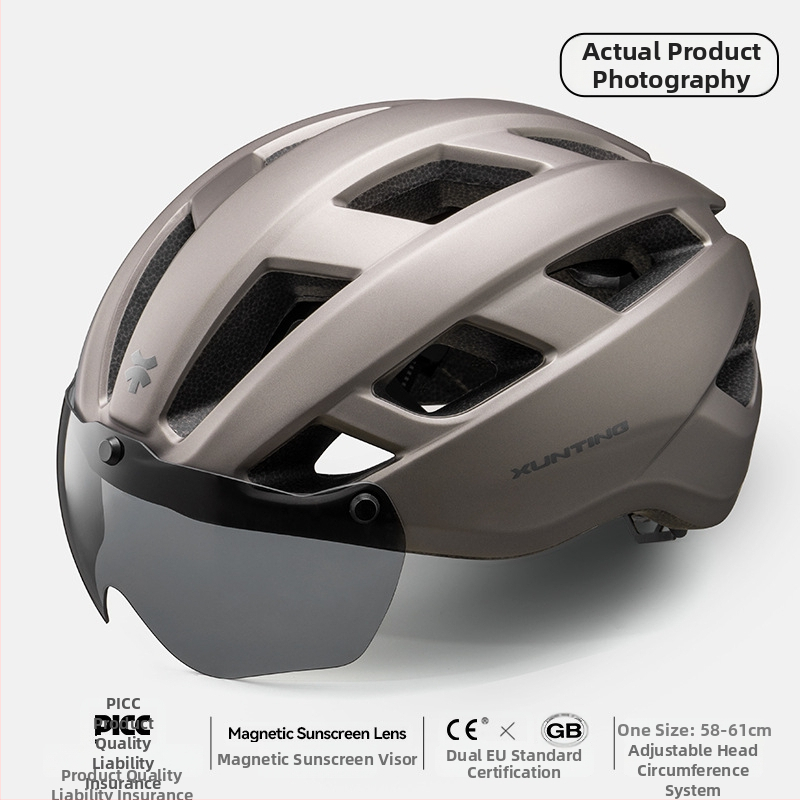 Kerékpáros sisak integrált szemüveggel, uniszex, EPS, légáteresztő fél sisak ZX21