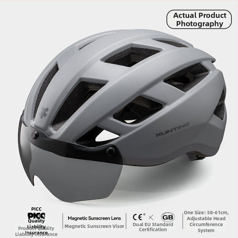 Kerékpáros sisak integrált szemüveggel, uniszex, EPS, légáteresztő fél sisak ZX21