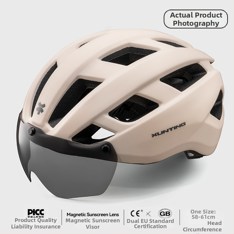 Kerékpáros sisak integrált szemüveggel, uniszex, EPS, légáteresztő fél sisak ZX21