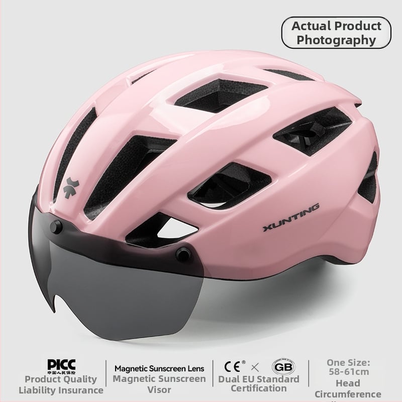 Kerékpáros sisak integrált szemüveggel, uniszex, EPS, légáteresztő fél sisak ZX21