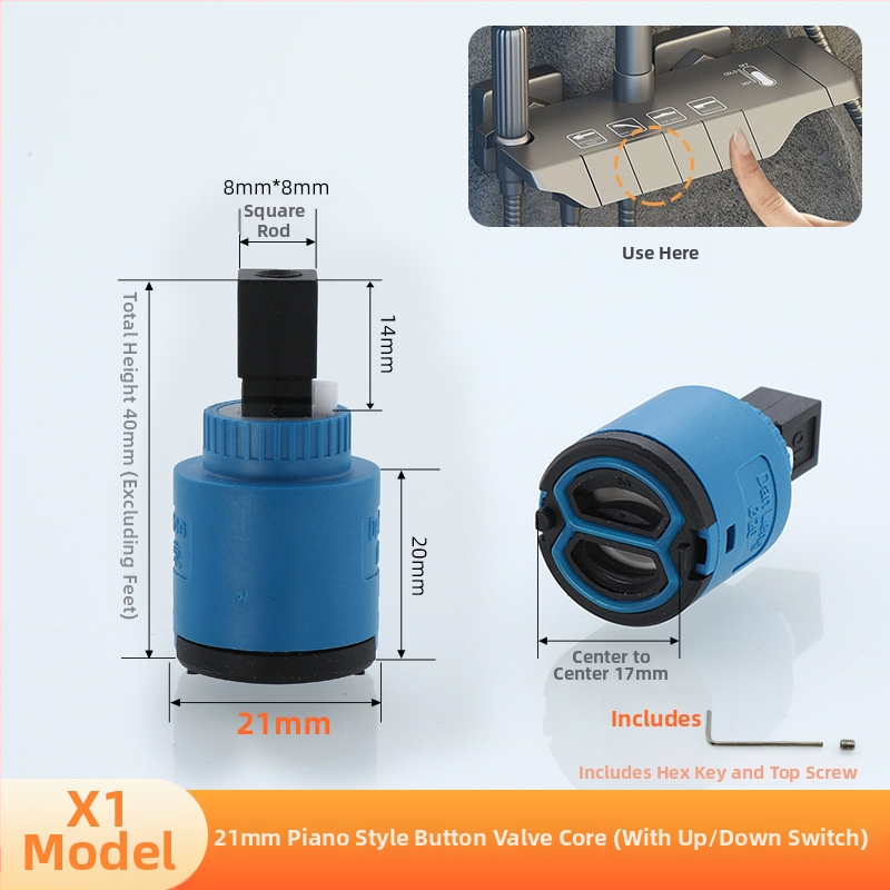 Jadro sprchového ventilu – keramický plast, moderný štýl, ovládanie otočením (keramický plast; moderný štýl; ovládanie otočením)