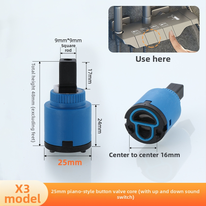 Jadro sprchového ventilu – keramický plast, moderný štýl, ovládanie otočením (keramický plast; moderný štýl; ovládanie otočením)