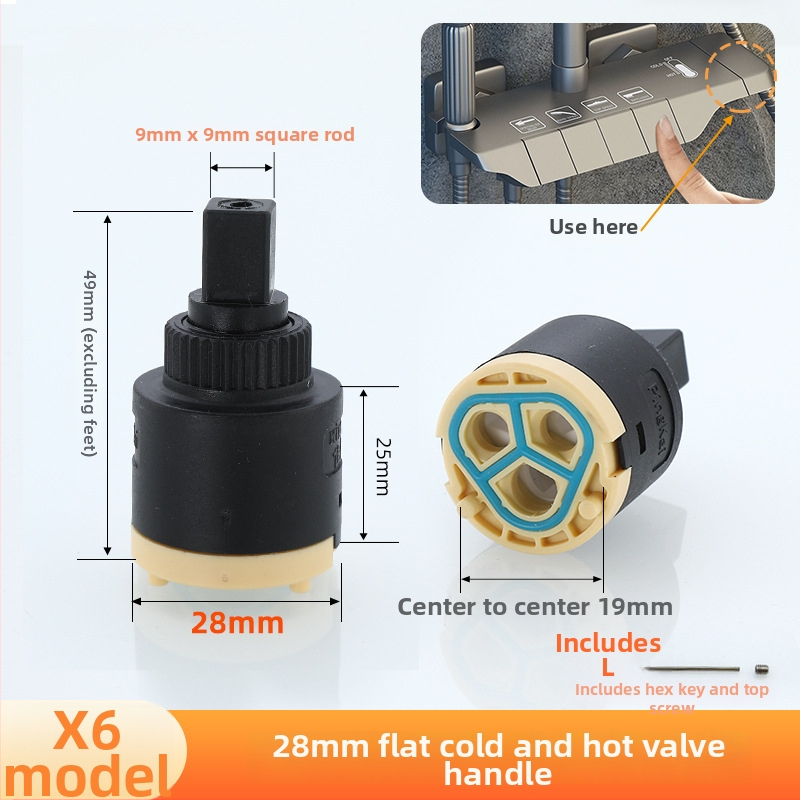 Jadro sprchového ventilu – keramický plast, moderný štýl, ovládanie otočením (keramický plast; moderný štýl; ovládanie otočením)