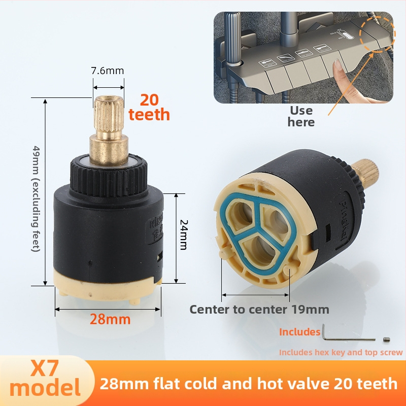 Jadro sprchového ventilu – keramický plast, moderný štýl, ovládanie otočením (keramický plast; moderný štýl; ovládanie otočením)
