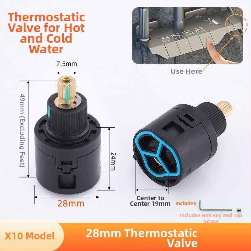 Jadro sprchového ventilu – keramický plast, moderný štýl, ovládanie otočením (keramický plast; moderný štýl; ovládanie otočením)