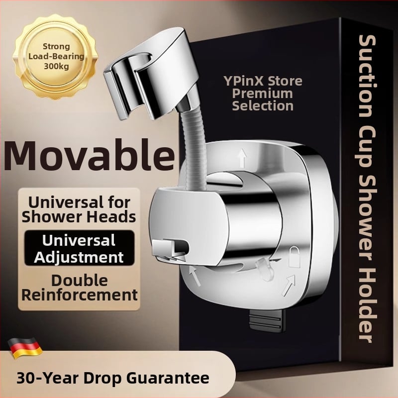 Suport pentru duș cu ventuză, detașabil, universal, montaj fără găuri, ABS, cromat, model HNBH10186