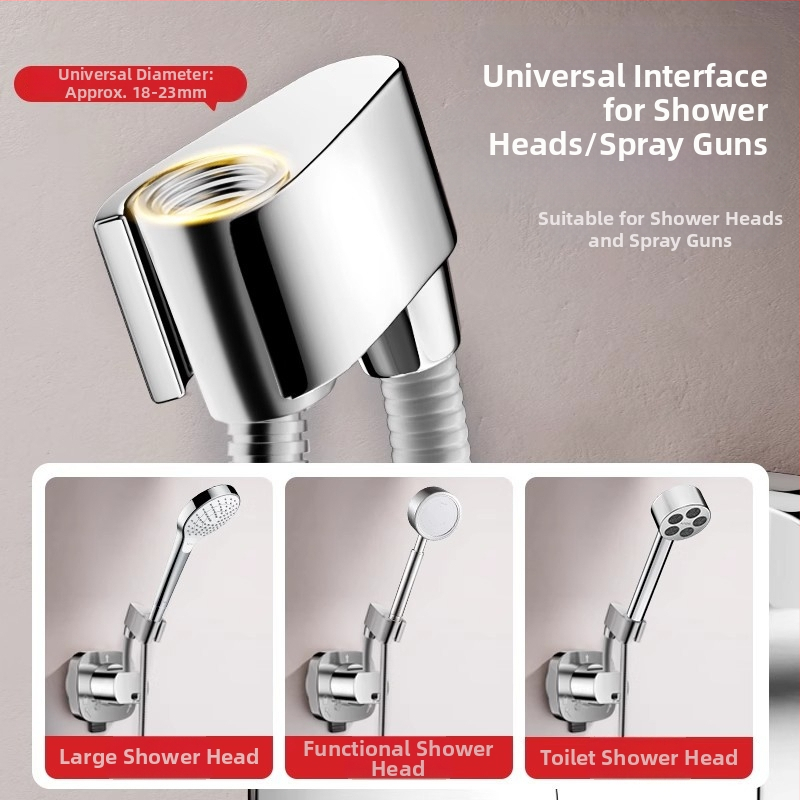 Suport pentru duș cu ventuză, detașabil, universal, montaj fără găuri, ABS, cromat, model HNBH10186