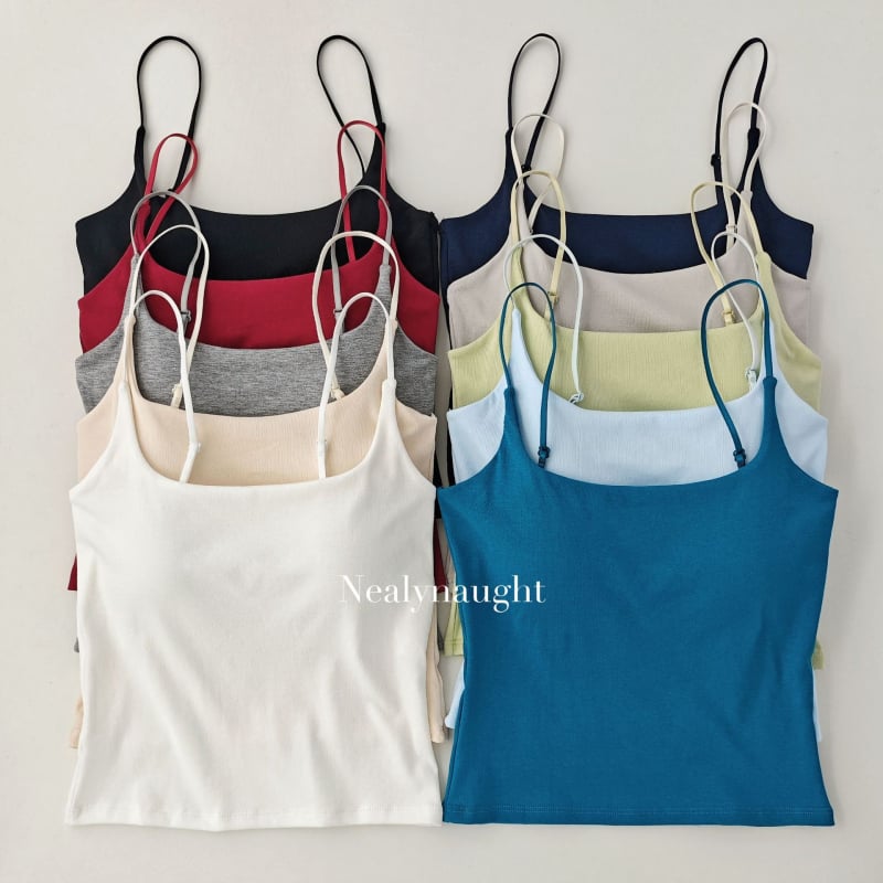 Camisolă din bumbac cu bretele subțiri reglabile, fără spate, cupă 3/4, 80–90% bumbac